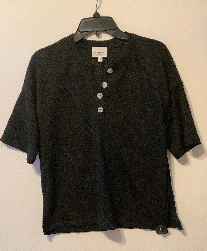 Low Prices Top Short Sleeve By Andree By Unit In Black, Size: S