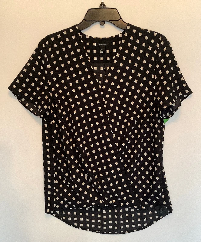 Savings Bonanza Top Short Sleeve By Ann Taylor In Black & White, Size: M