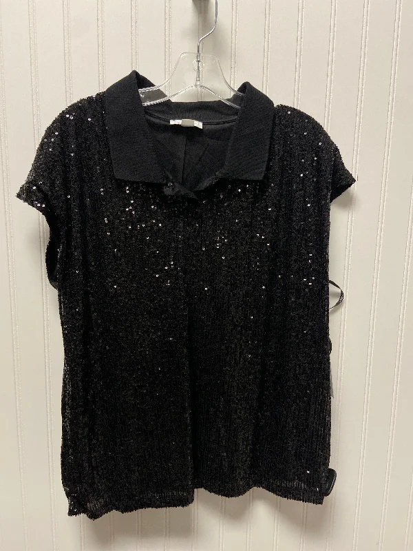 Top Short Sleeve By Calvin Klein In Black, Size: Xl