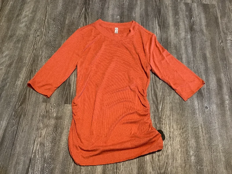 Act Fast Top Short Sleeve By Free People In Orange, Size: M