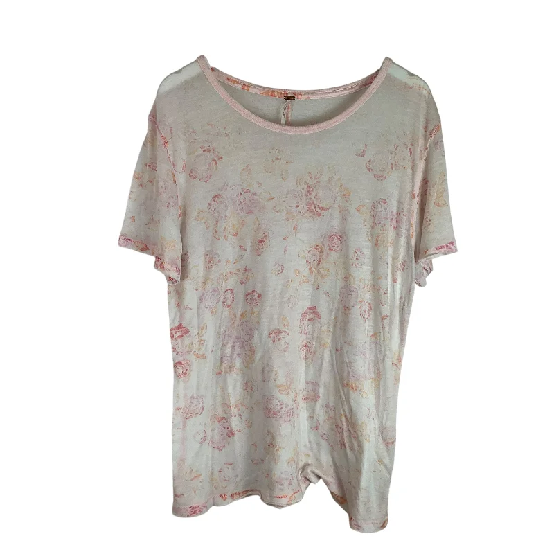 Price Blitz Top Short Sleeve By Free People In Pink, Size: M