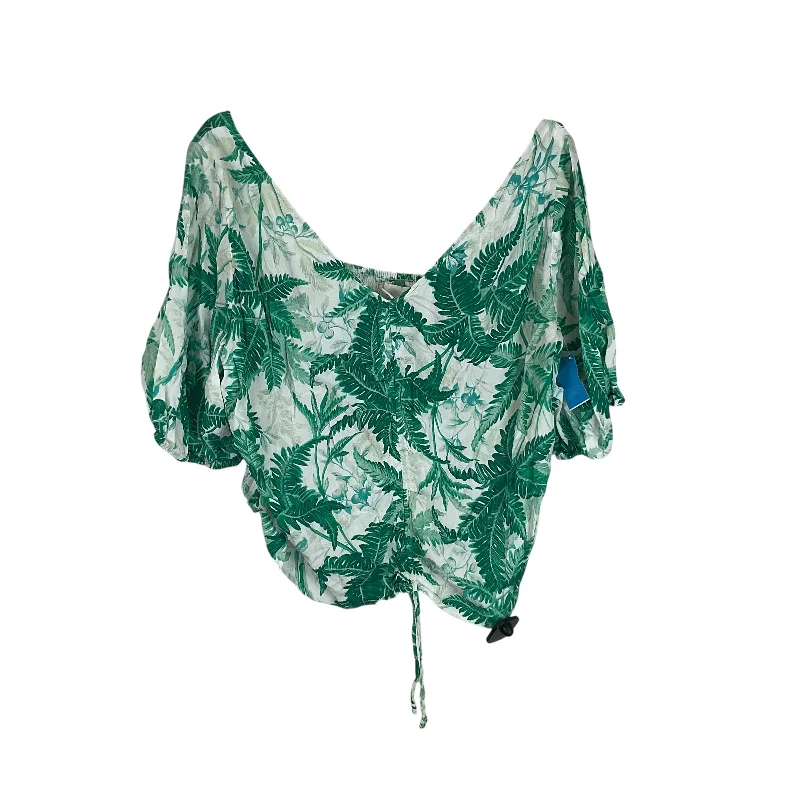 Midnight Madness Top Short Sleeve By H&m In Green, Size: 3x