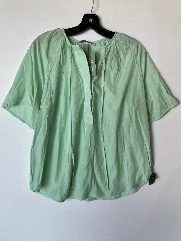 Top Short Sleeve By H&m In Green, Size: S