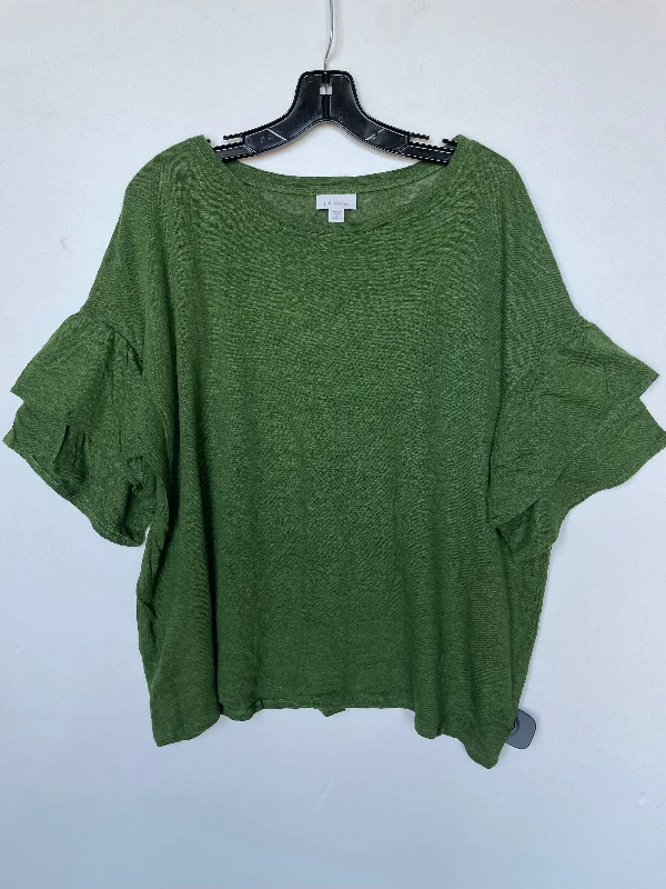 New Markdowns Top Short Sleeve By J. Jill In Green, Size: 2x