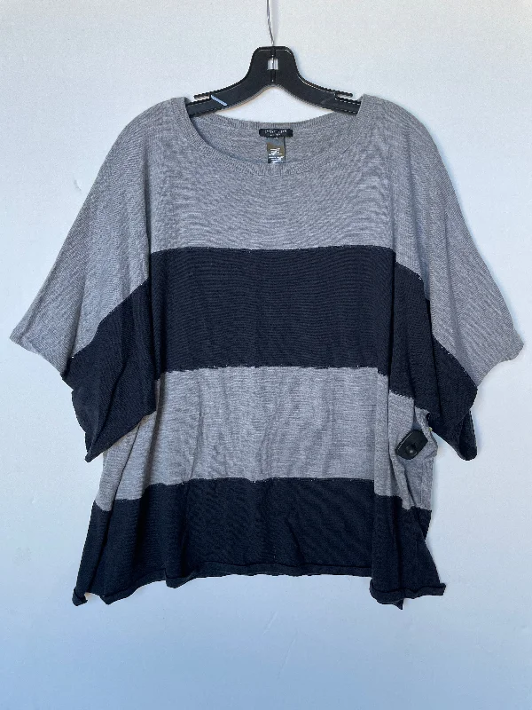 Final Sale Top Short Sleeve By Lafayette 148 In Grey, Size: Xl