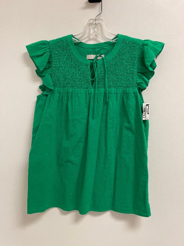 Bargain Prices Top Short Sleeve By Loft In Green, Size: Xs