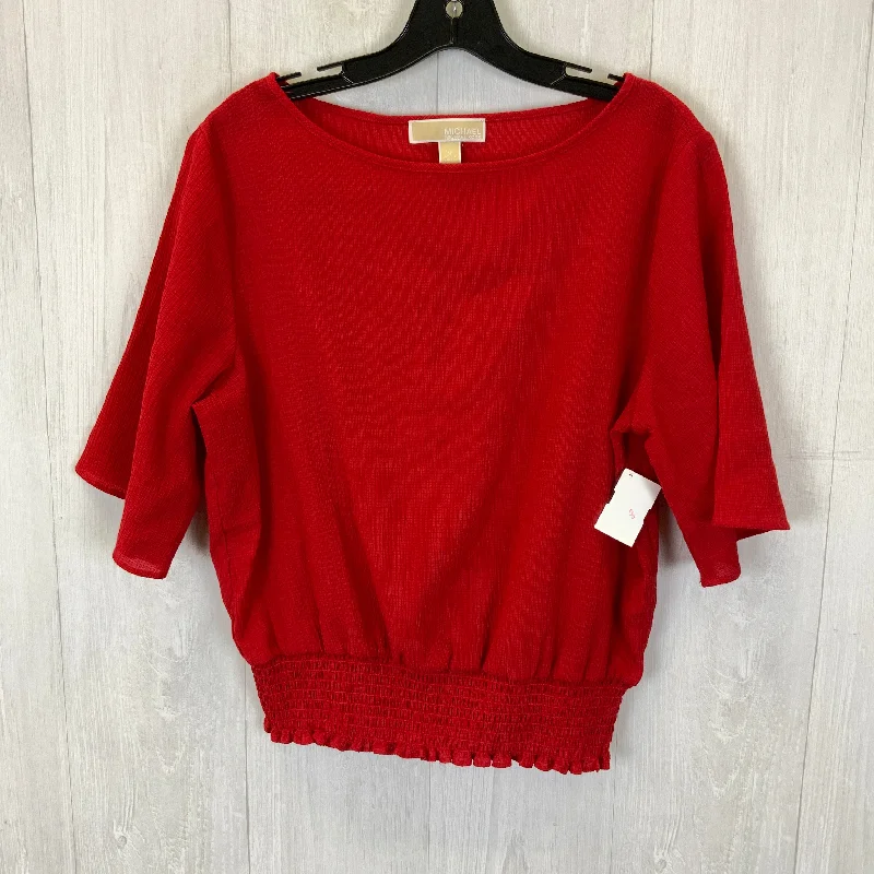 Top Short Sleeve By Michael By Michael Kors In Red, Size: S