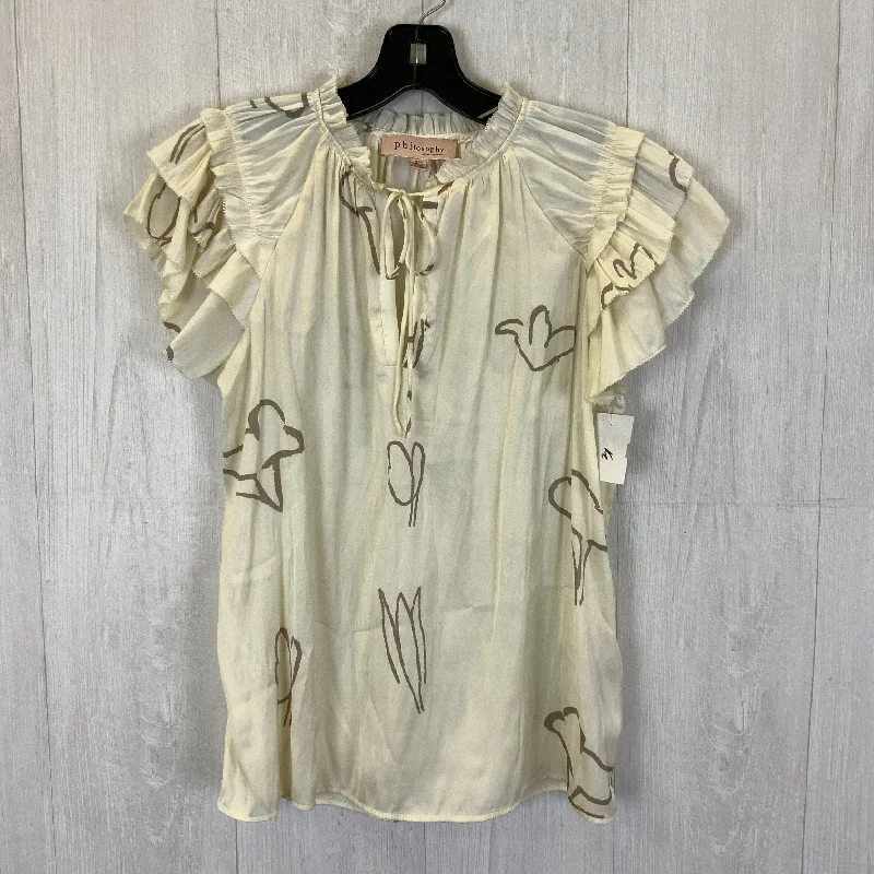Unmissable Offer Top Short Sleeve By Philosophy In Cream, Size: Petite   S