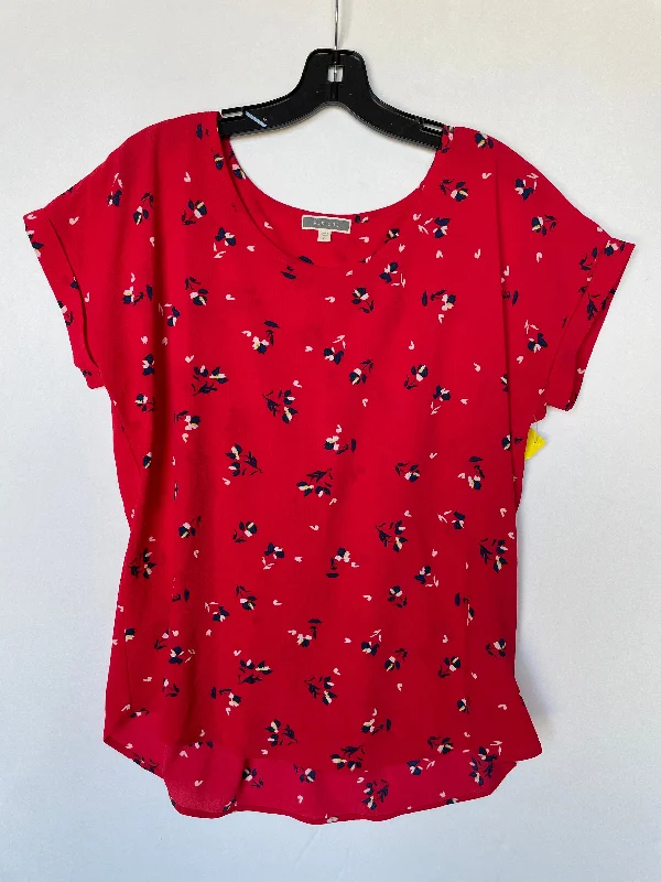 Savings Bonanza Top Short Sleeve By Pleione In Red, Size: M