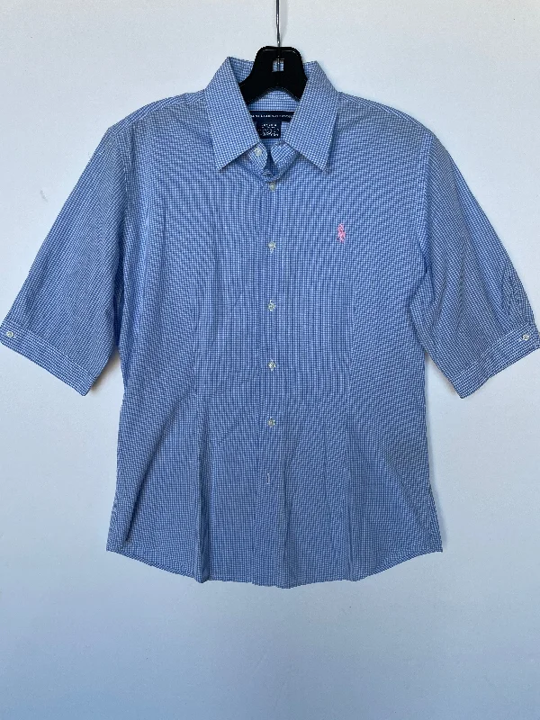 Act Now Top Short Sleeve By Ralph Lauren Blue Label In Plaid Pattern, Size: 10