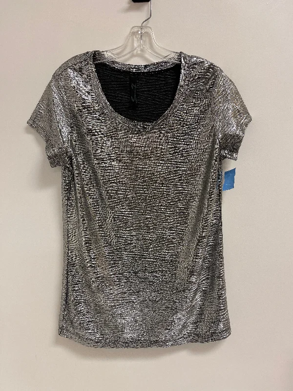 Deal Frenzy Top Short Sleeve By Seven 7 In Silver, Size: M