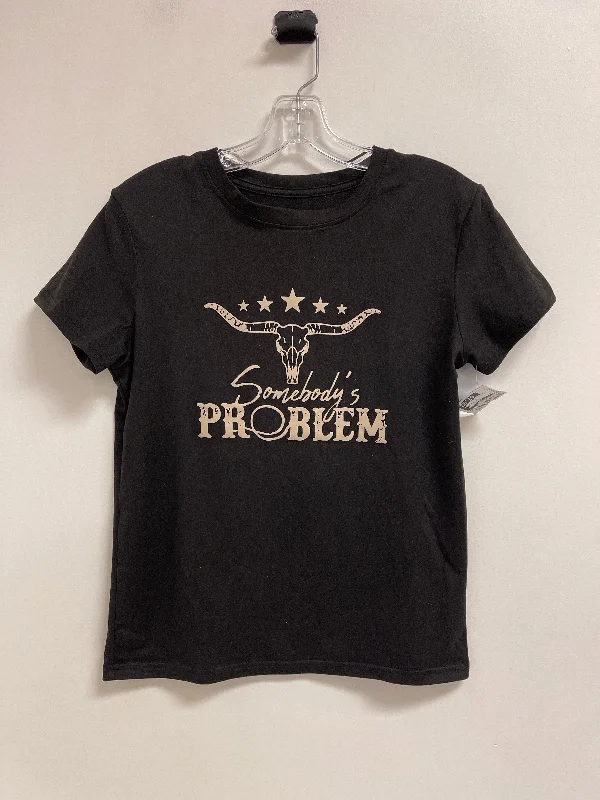 Discount Days Top Short Sleeve By Shein In Black, Size: S