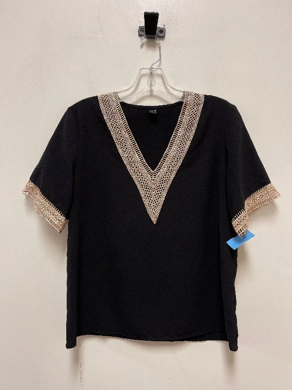 Stock Clearance Top Short Sleeve By Shein In Black, Size: S