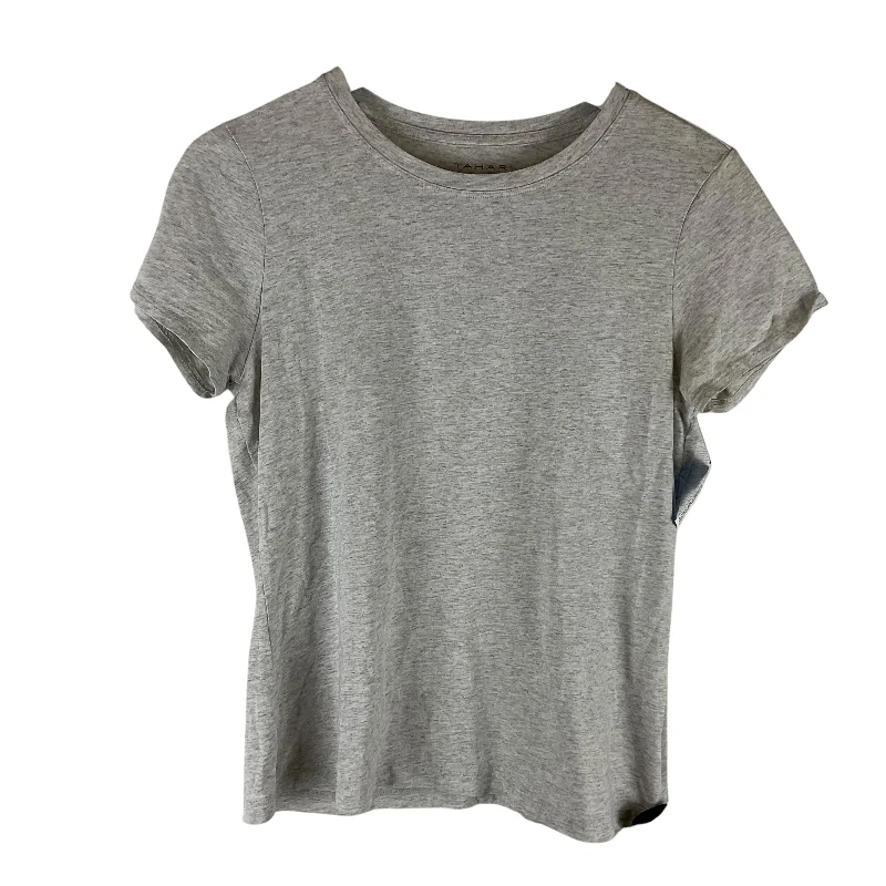 Price Rollback Top Short Sleeve By Tahari By Arthur Levine In Grey, Size: M