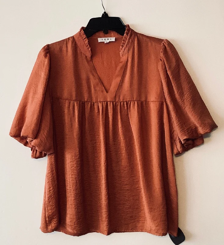 Top Short Sleeve By Thml In Orange, Size: M