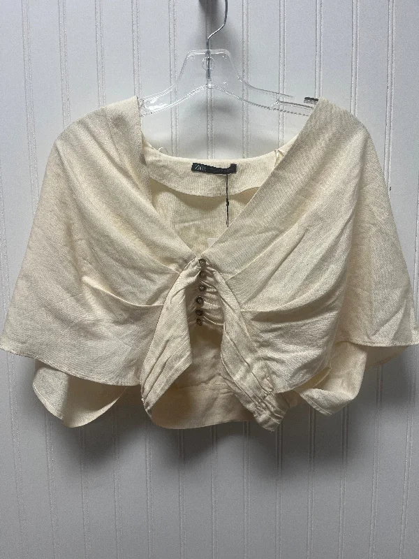 Sale Event Top Short Sleeve By Zara In Cream, Size: Xs