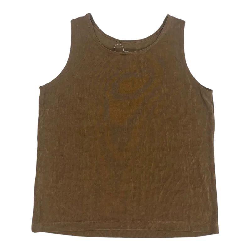 Price Rollback Top Sleeveless Basic By Chicos In Brown, Size:Xl