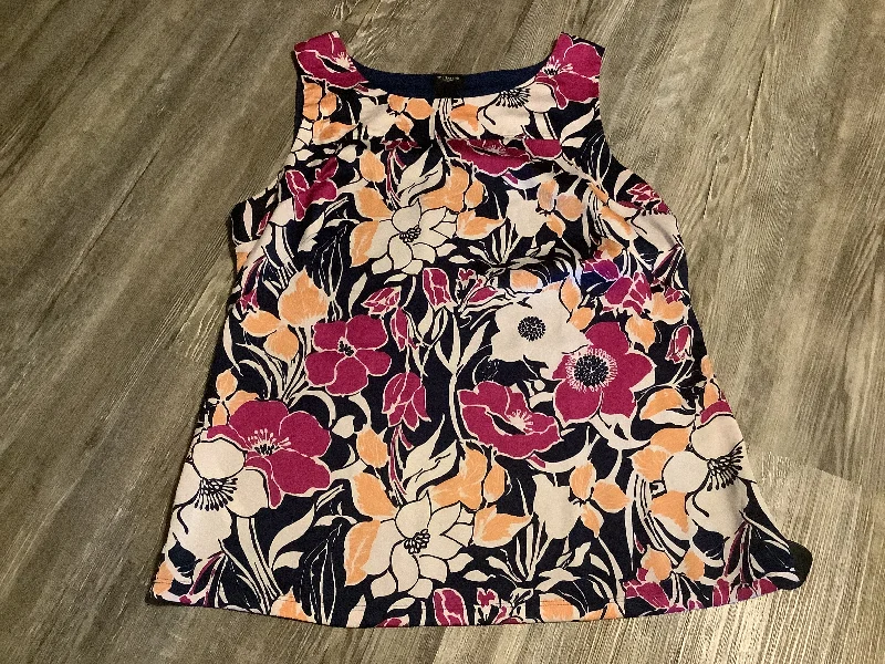 Season Finale Sale Top Sleeveless By Ann Taylor In Floral Print, Size: L