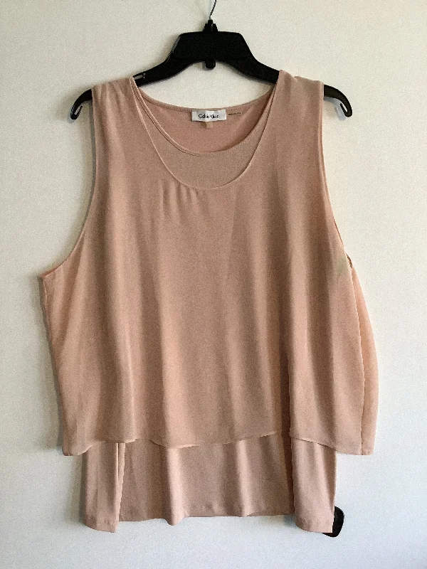 Stock Up and Save Top Sleeveless By Calvin Klein In Pink, Size: L