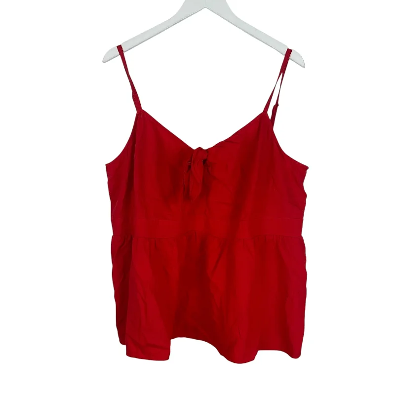 Online Only Top Sleeveless By Loft In Red, Size: 1x