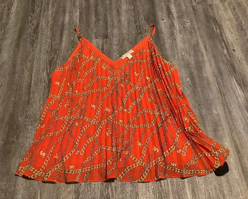 Hot Deal Top Sleeveless By Michael Kors In Orange, Size: L