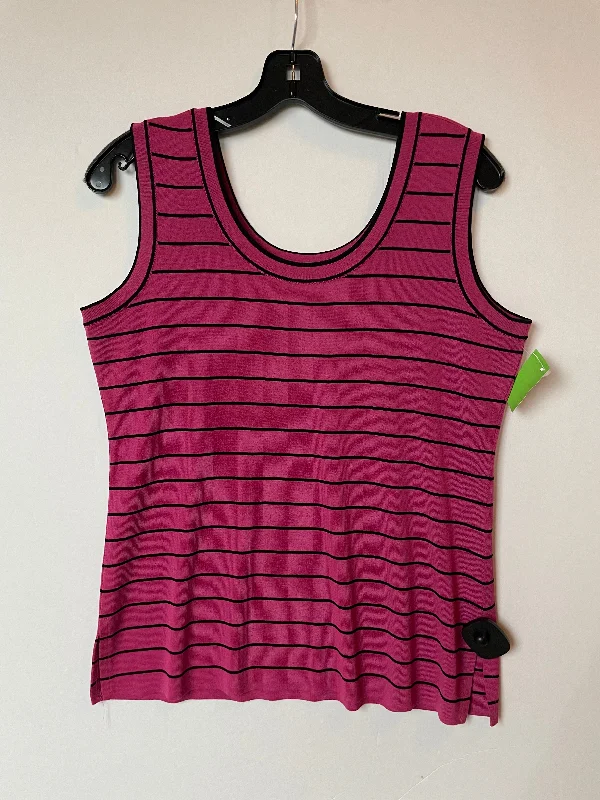 Top Sleeveless By Misook In Striped Pattern, Size: M