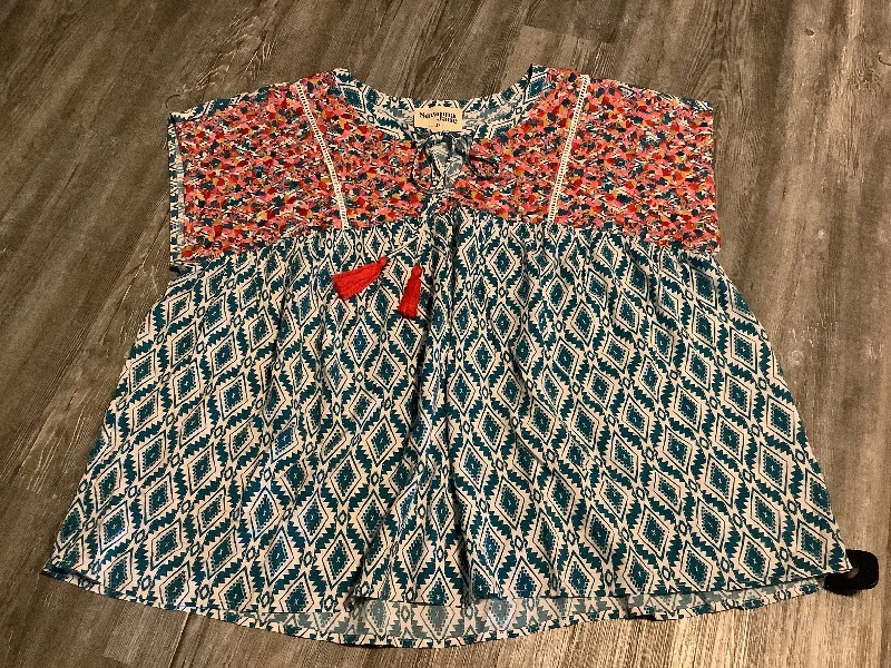 Unbeatable Prices Top Sleeveless By Savanna Jane In Teal, Size: 2x