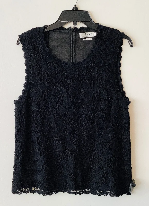 Top Sleeveless By Velvet In Black, Size: L