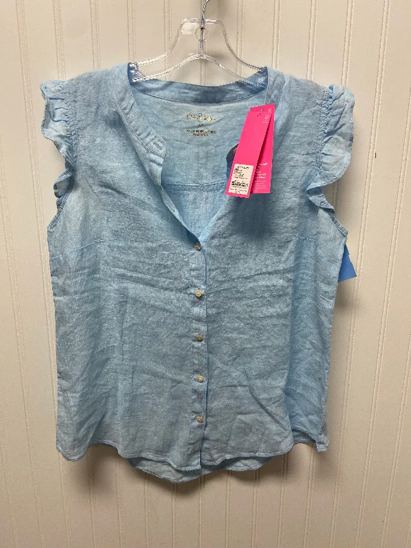 Overstock Top Sleeveless Designer By Lilly Pulitzer In Blue, Size: M
