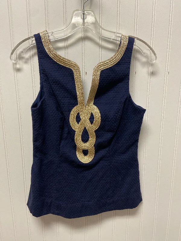 Weekend Deal Top Sleeveless Designer By Lilly Pulitzer In Blue, Size: S
