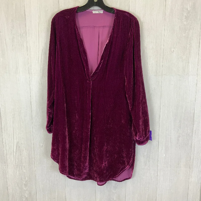 Tunic Long Sleeve By Free People In Purple, Size: XS