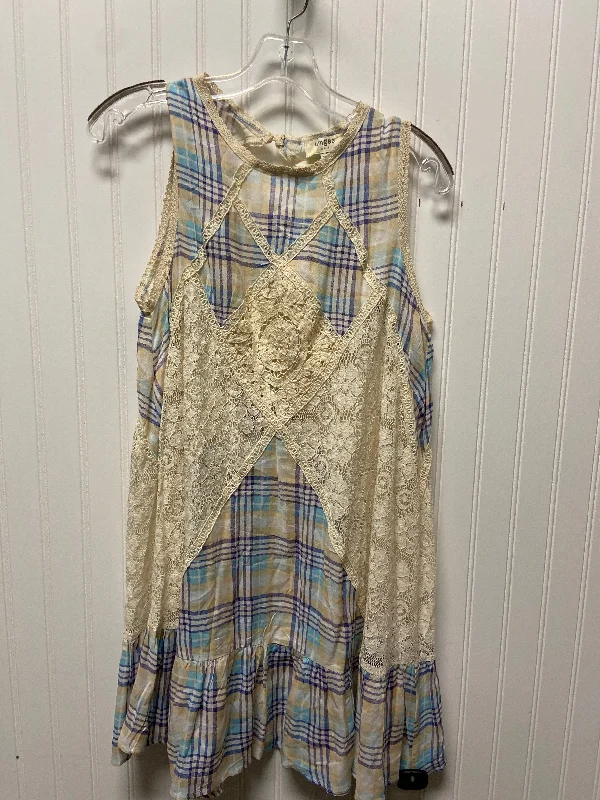 Tunic Sleeveless By Umgee In Plaid Pattern, Size: M