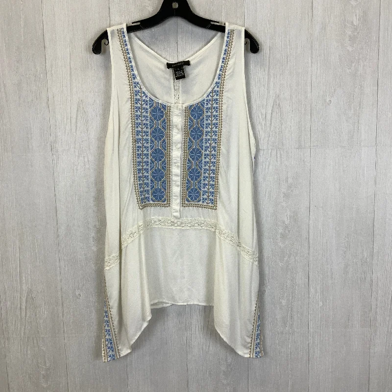 TIME-Limited Offer White Tank Top Karen Kane, Size Xl