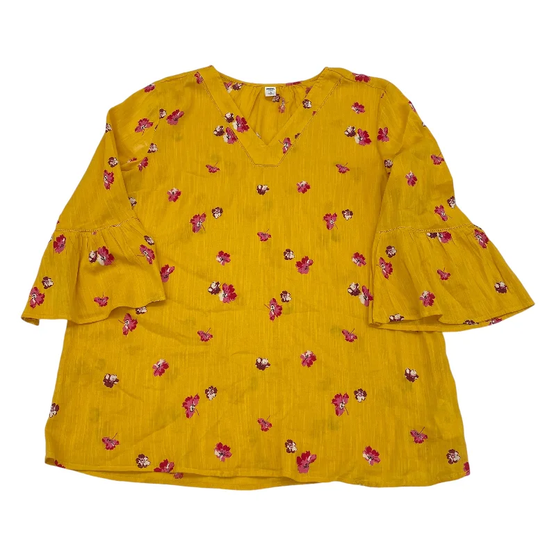 Blowout Sale YELLOW TOP 3/4 SLEEVE by OLD NAVY Size:L