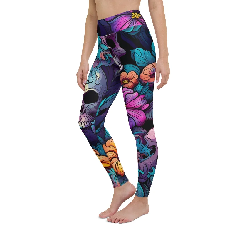 Customer Appreciation Sale Experience The Bold And Vibrant Energy Of Our Bright Colors Skull Yoga Leggings