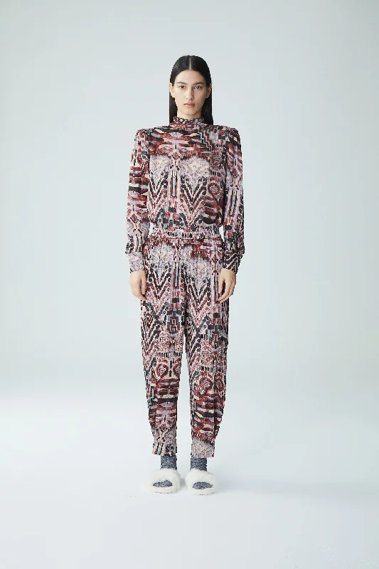 Now or Never Pants Junin Flora P Junin Flora Pant Brick-Melange