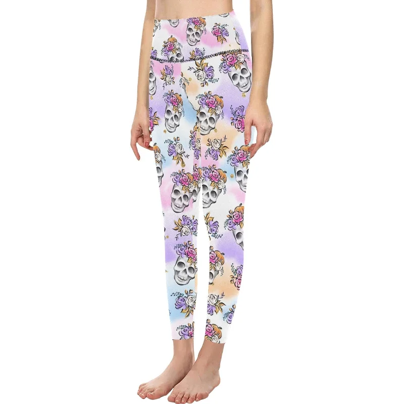 Price Rollback Pastel Skulls Women's High-Waisted Leggings