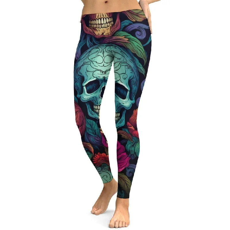 Deal Explosion Skull Floral Soft Ladies Pattern Yoga Pants