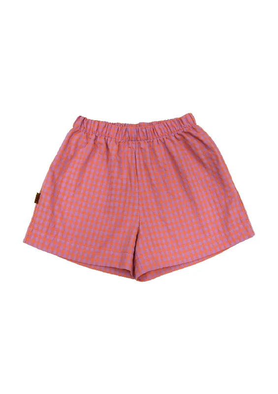 Lowest Price Women checked shorts - Orange/Lilac