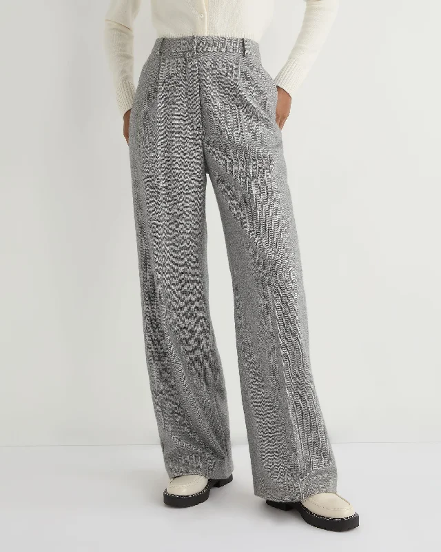 Doorbuster Deal Women's Florence Herringbone Wide Leg Trouser Grey