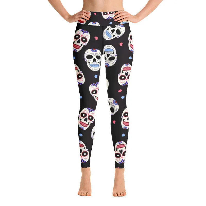 Stock Clearance Women's Mexican Sugar Skull Yoga Leggings