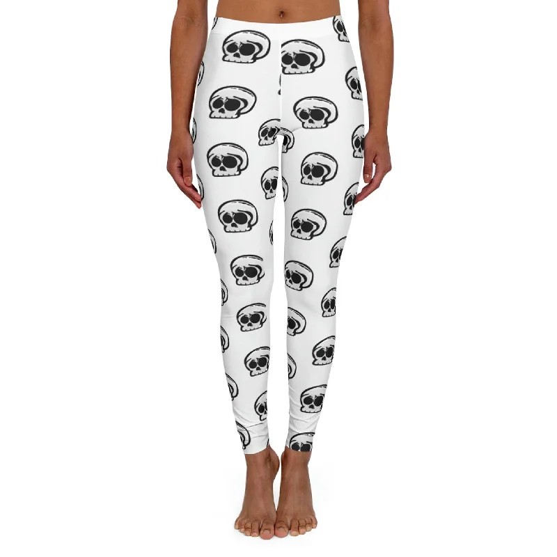 TIME-Limited Offer Women's Skull Heads White Spandex Leggings