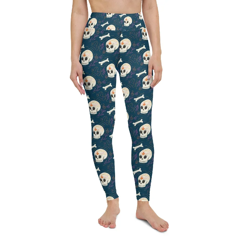 Closeout Sale Women's Skulls Comfortable Strechy Yoga Leggings