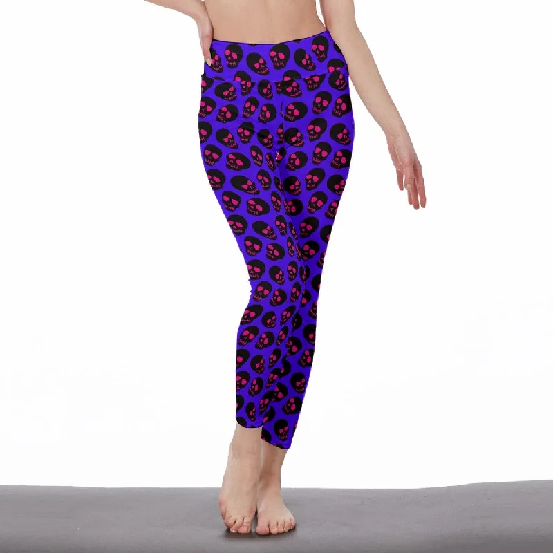 Exclusive Preview Women's Skulls With Red Eyes High Waist Leggings