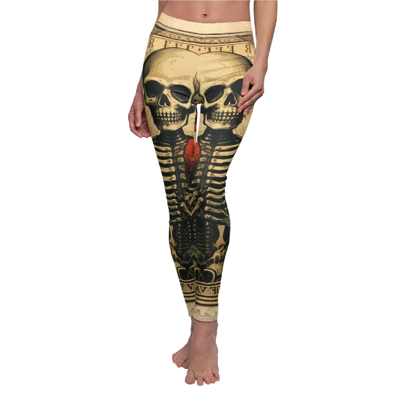 Price Buster Women's Vintage Skull & Rose Casual Leggings